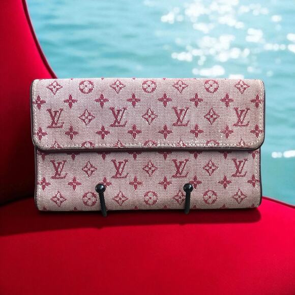 Louis Vuitton Pink Mini Lin Monogram Wallet - Picture 1 of 11